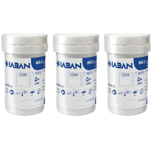 نوار دستگاه تست قند خون دیابان مدل MS-2 سازگار با دستگاه دیابان سه بسته 50 عددی