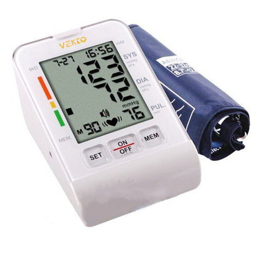 فشارسنج دیجیتال بازویی وکتو مدل PG-800b8S با صفحه نمایش بزرگ، سخنگوی فارسی، ذخیره 90 سری نتایج، نمایش میانگین فشارخون، طبقهبندی WHO و خاموشی خودکار